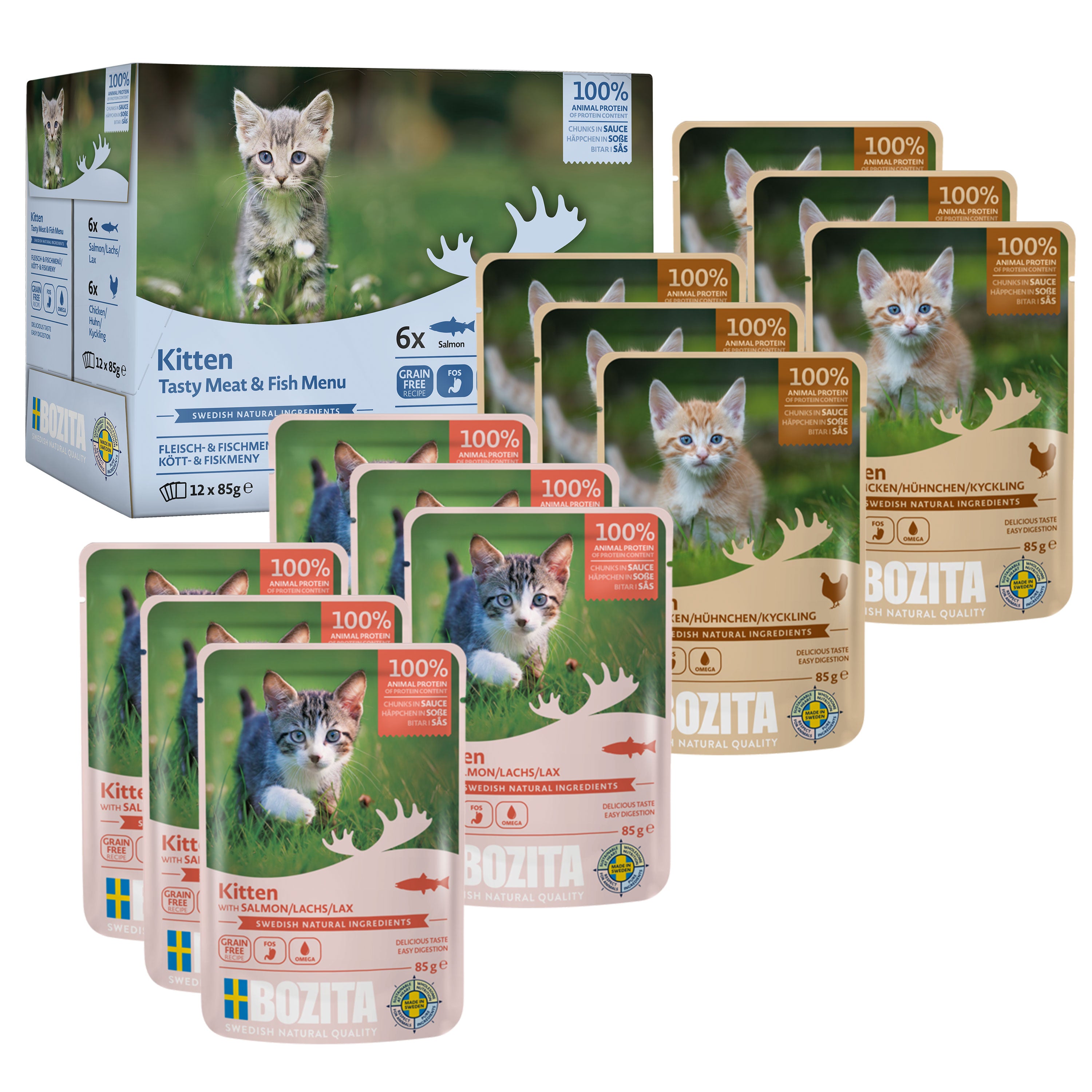 Bozita Kitten Fisch & Fleisch Häppchen in Sauce 1020 g