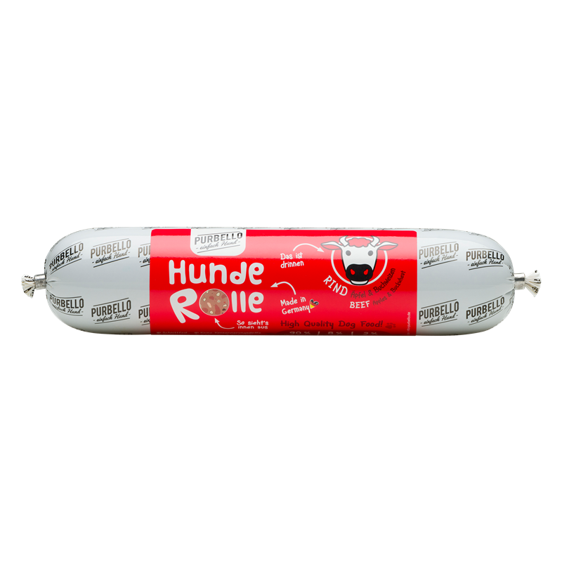 HundeRolle - 400g - Rind mit Äpfeln & Buchweizen