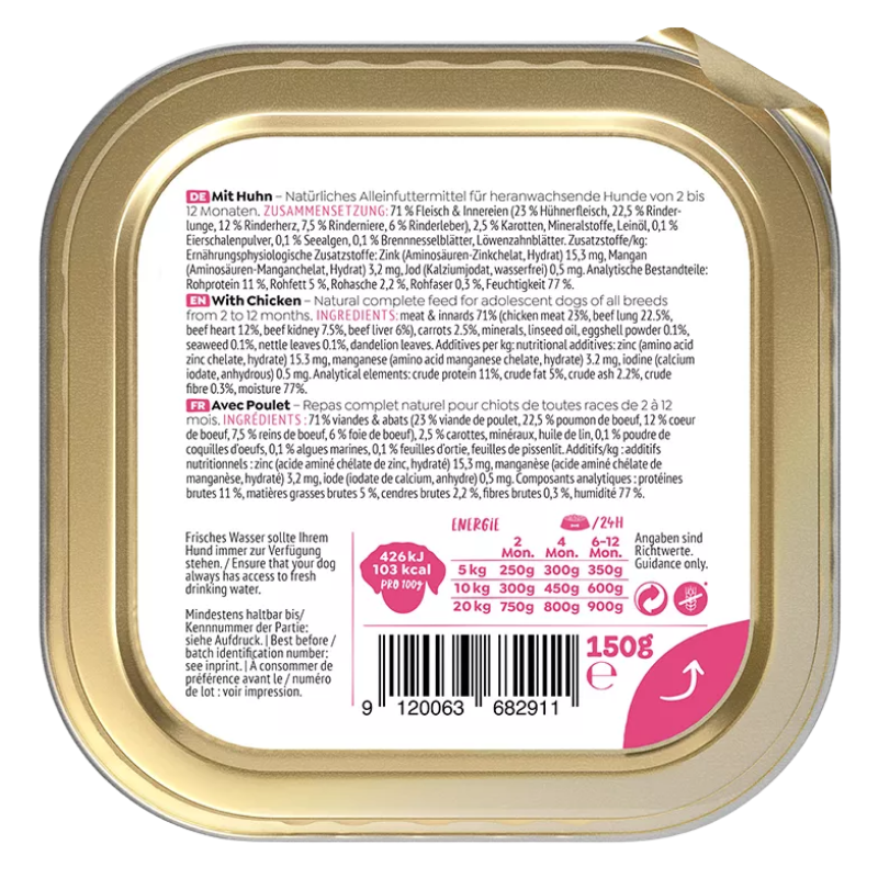 Wow Dog Schale Junior Huhn 150g