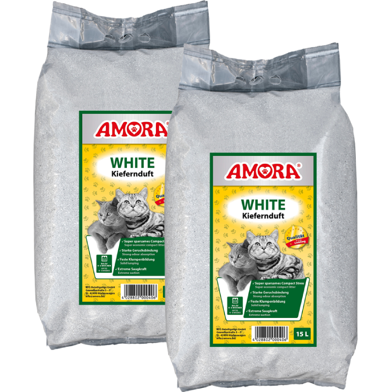 AMORA Katzenstreu White Kiefernduft