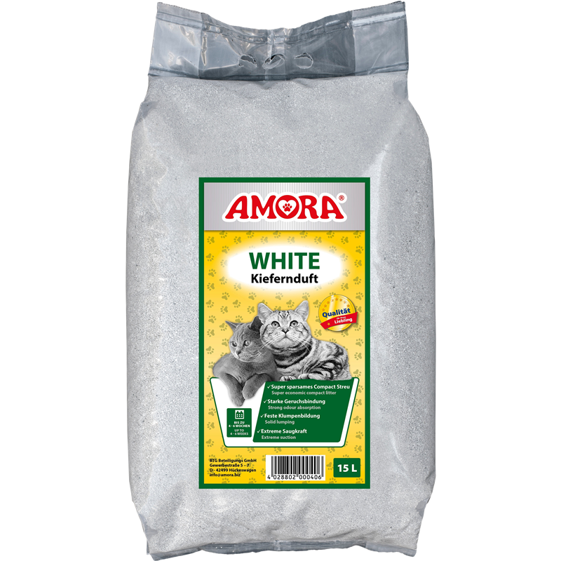 AMORA Katzenstreu White Kiefernduft