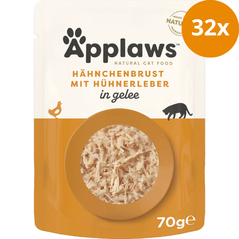 Applaws Cat Frischebeutel in Gelee Huhn & Hühnerleber 70 g