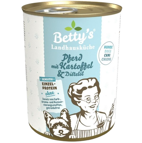 Bettys Landhausküche Hund Dose Sensitiv Pferd mit Kartoffel & Distelöl 400 g