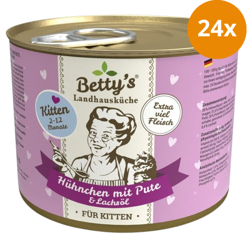 Bettys Landhausküche Katze Dose Kitten Hühnchen mit Pute 200 g