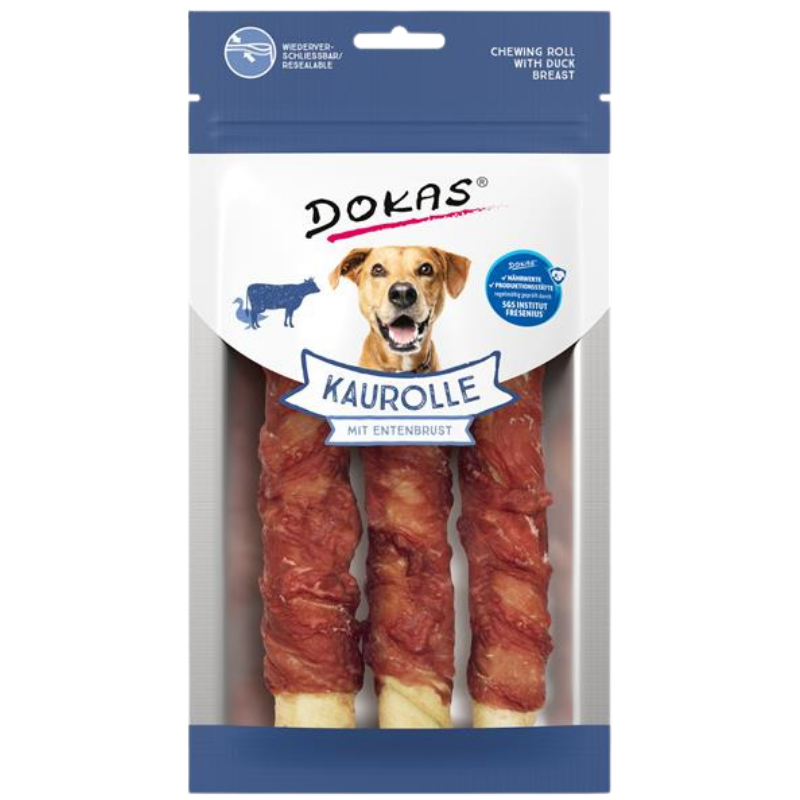 Dokas Dog Kaurolle Entenbrust Medium 150 g | Hundesnack