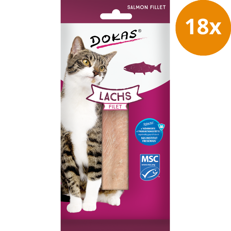 DOKAS Lachs Filet 22 g | Katzensnack