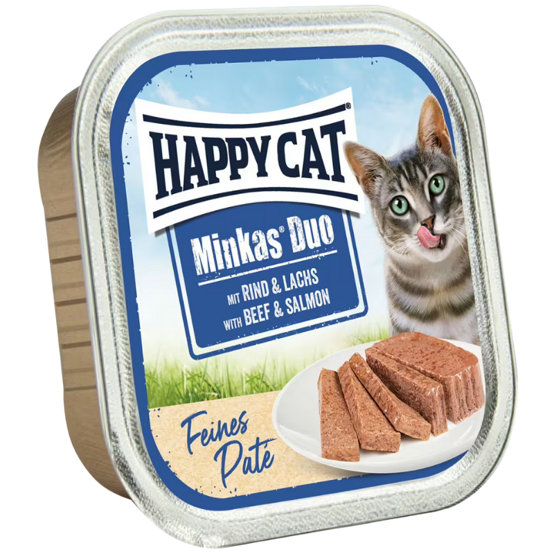 Happy Cat Minkas Schale Duo Rind & Lachs Paté 100 g