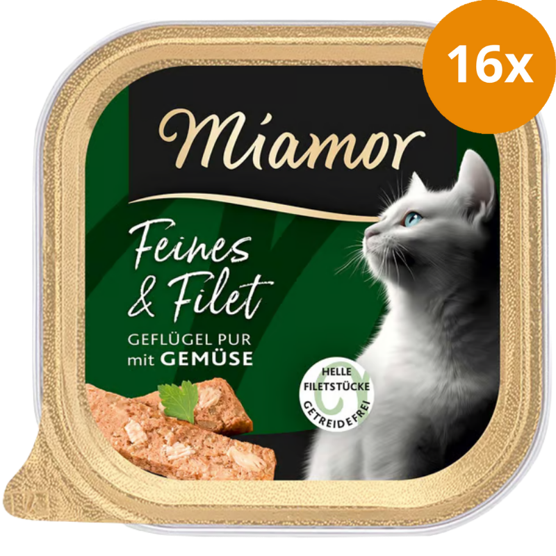 Miamor Schale Feines & Filet Geflügel Pur & Gemüse 100 g
