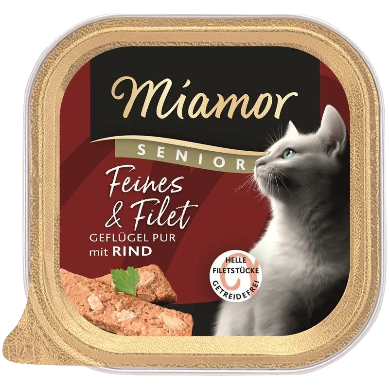 Miamor Schale Feines & Filet Senior Geflügel Pur & Rind