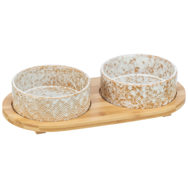 TRIXIE Napf-Set, Keramik/Bambus