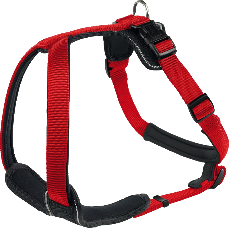 Geschirr Neopren rot / schwarz - XL (77 – 100 cm)