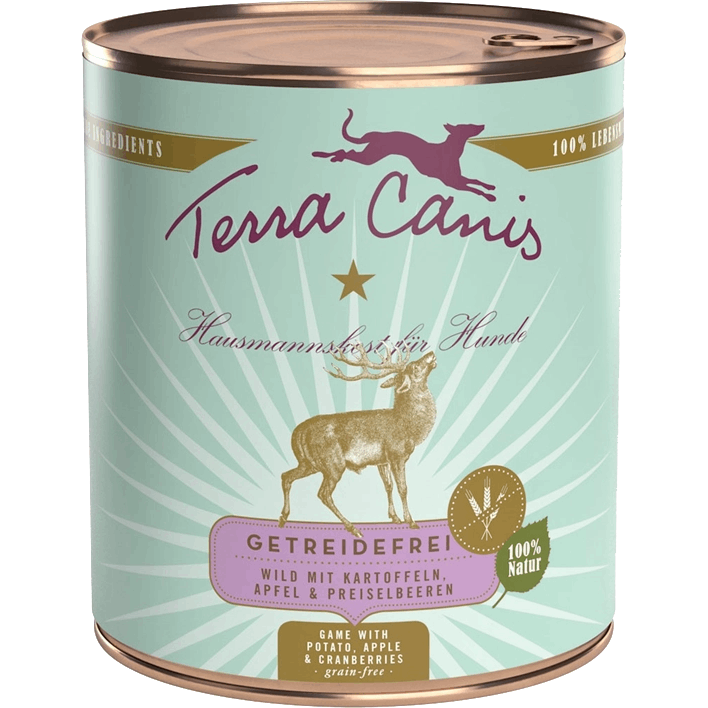 Menü Sensitive - getreidefrei - 800 g - Wild mit Kartoffeln, Apfel & Preiselbeeren