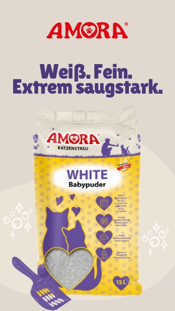 AMORA Katzenstreu White Babypuder