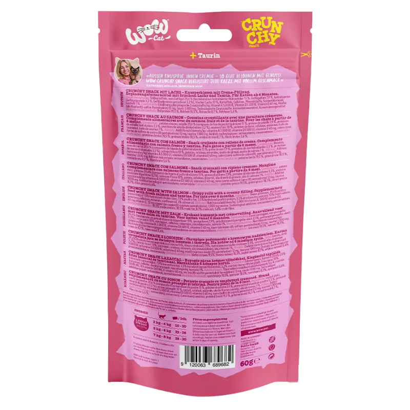 Wow Cat Crunchy Snack mit Lachs 60g
