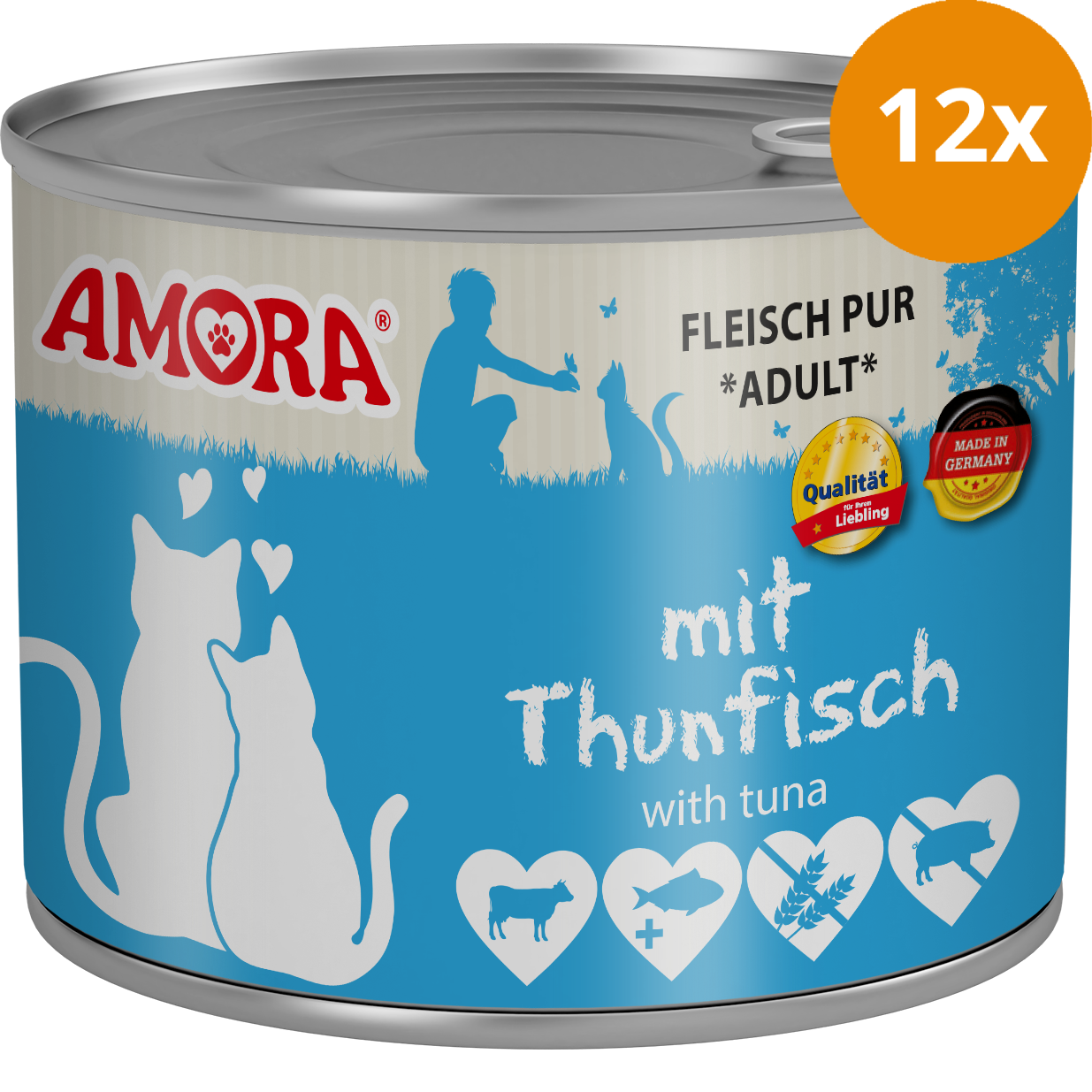 AMORA Fleisch Pur Adult Thunfisch 12 x 200 g