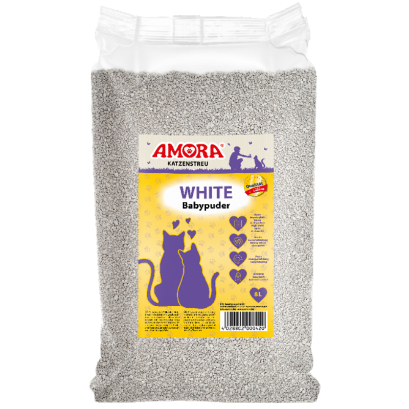 AMORA Katzenstreu White Babypuder