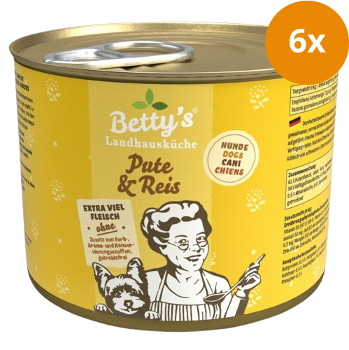 Bettys Landhausküche Hund Dose Pute & Reis 200 g