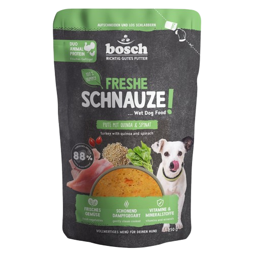 bosch Freshe Schnauze Nassfutter - Pute mit Quinoa & Spinat 250g
