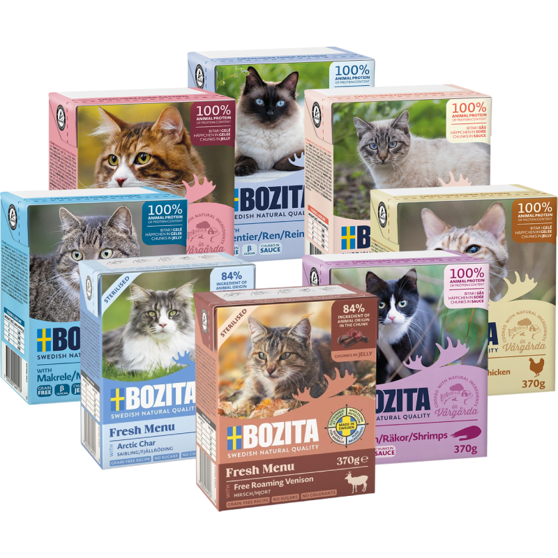 Bozita Megapack Vielfalt Fisch und Fleisch in Gelee und Sauce Mix 48er
