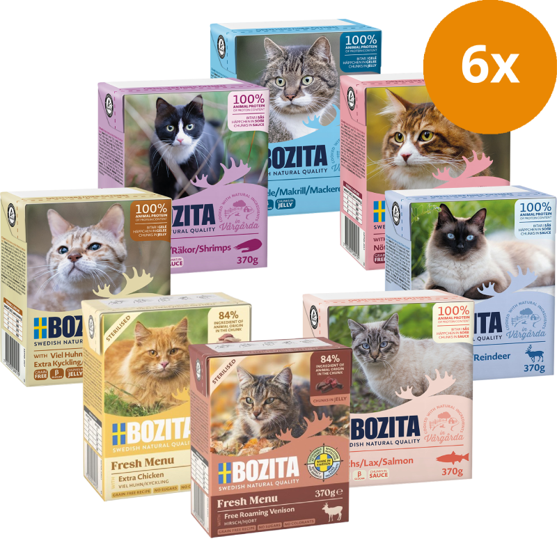 Bozita Megapack Vielfalt Fleisch in Gelee und Sauce Mix 48er