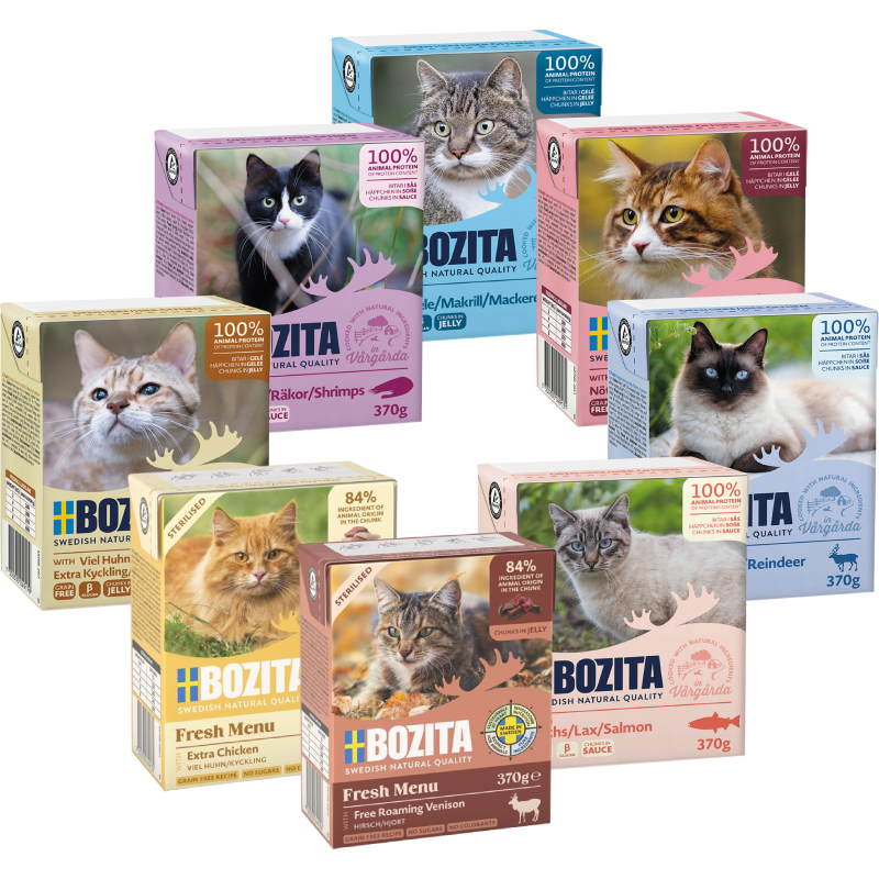 Bozita Megapack Vielfalt Fleisch in Gelee und Sauce Mix 48er
