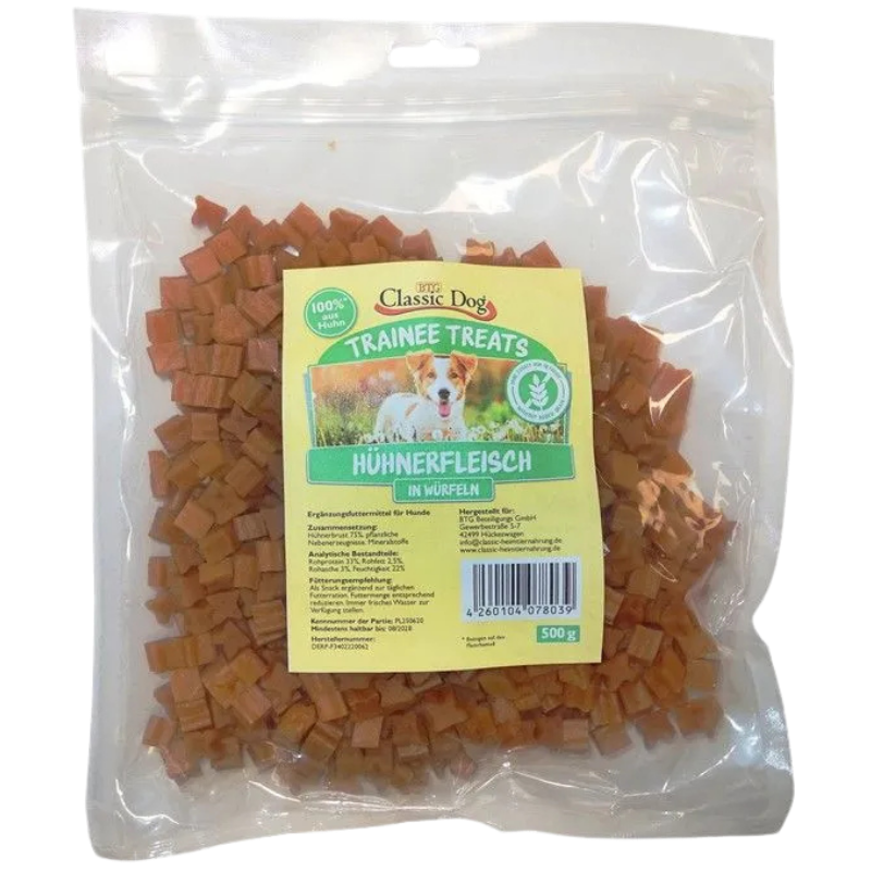 BTG Classic Dog Trainee Treats Hühnerfleischwürfel 500 g
