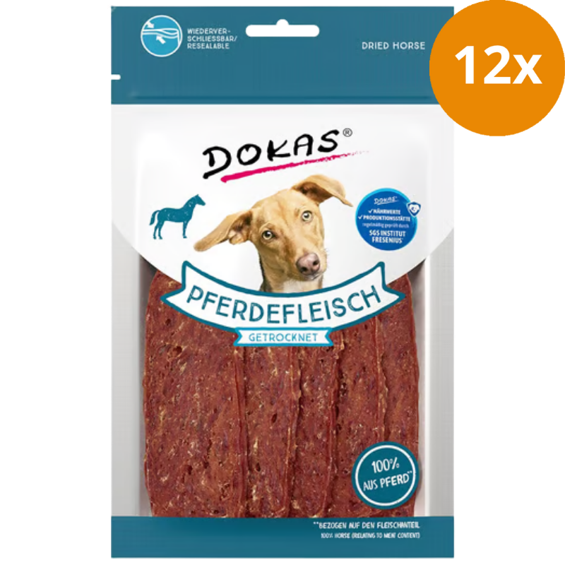 DOKAS Dog Pferdefleisch getrocknet 60 g  | Hundesnack