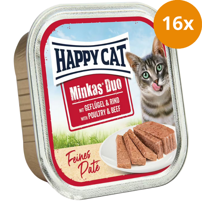 Happy Cat Minkas Schale Duo Geflügel & Rind Paté 100 g