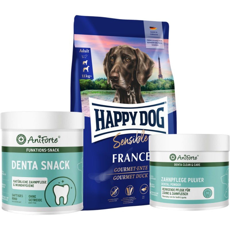 Kombipaket Happy Dog Sensible France "Zahn-Kombi"