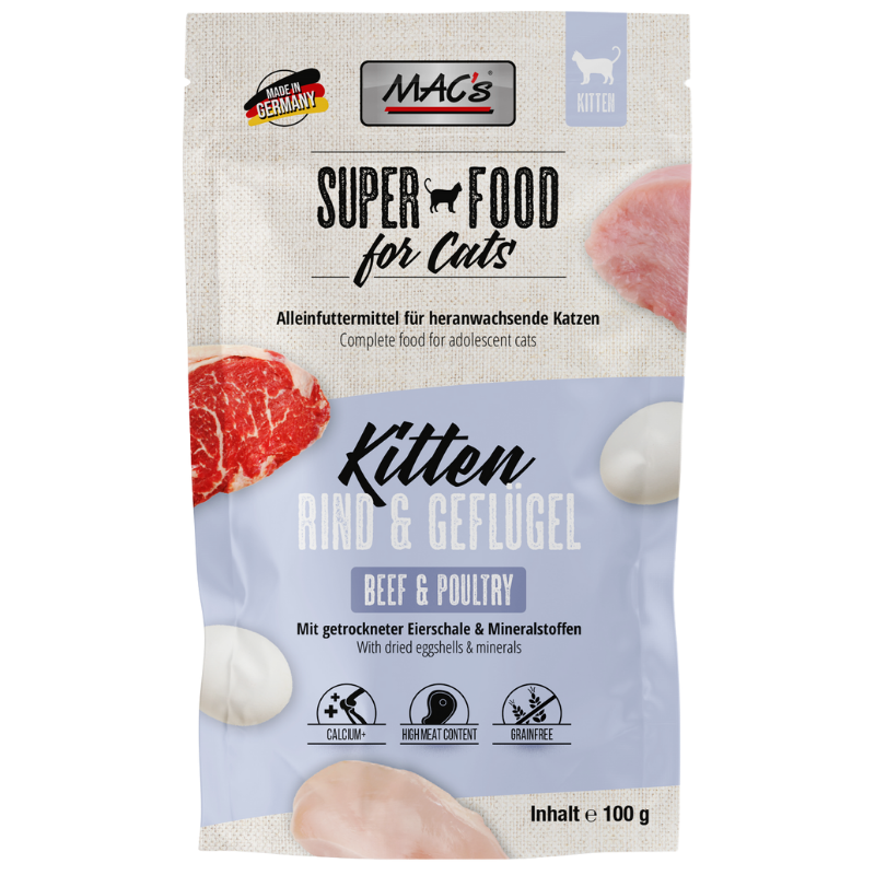 MACs Cat Pouch Kitten Rind & Geflügel 100 g