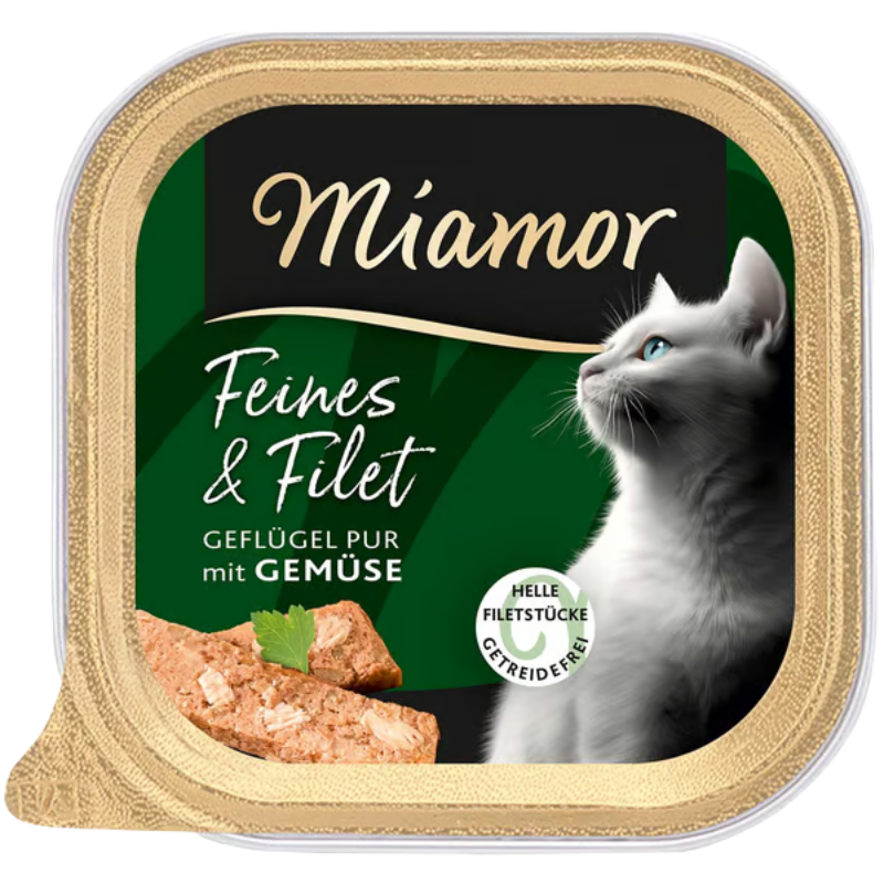 Miamor Schale Feines & Filet Geflügel Pur & Gemüse 100 g