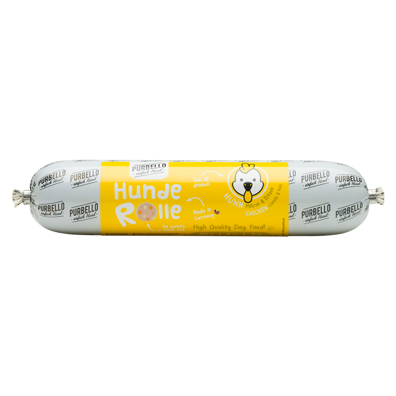PURBELLO HundeRolle Huhn mit Möhren & Erbsen 400 g