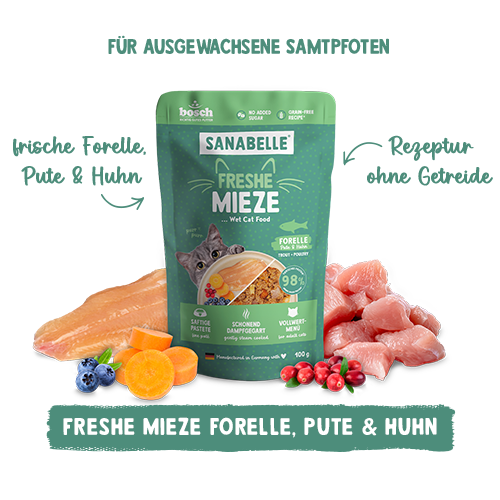 Sanabelle Freshe Mieze Forelle, Pute & Huhn 100 g
