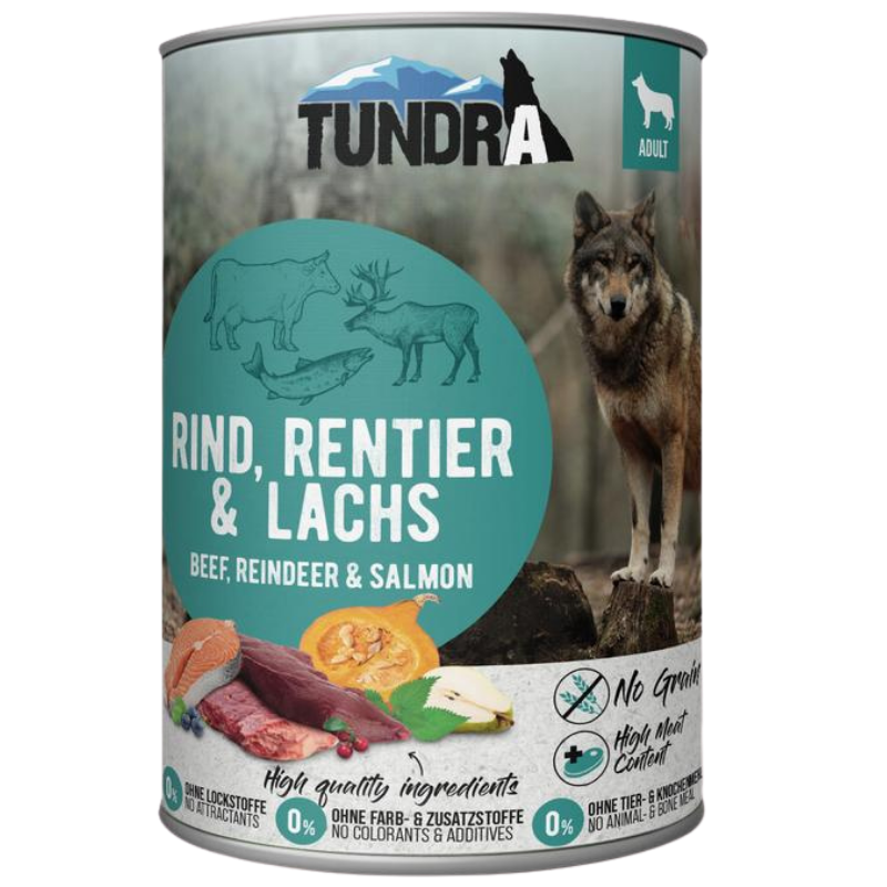 Tundra Dog Dose Rind, Rentier & Lachs 400 g