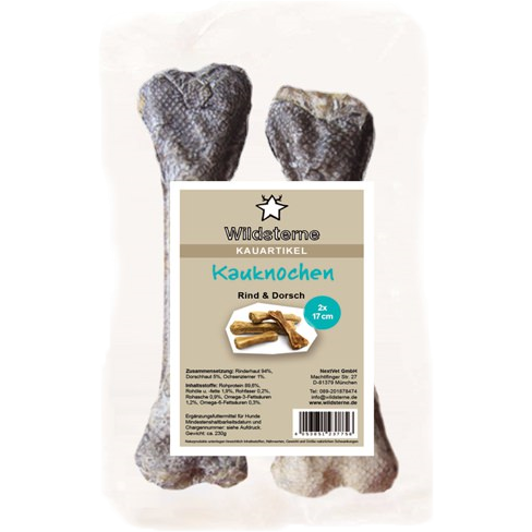 Wildsterne Kauknochen Rind & Dorsch 17 cm (200 g)