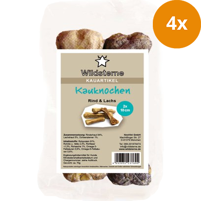 Wildsterne Kauknochen Rind & Lachs 10 cm (70 g)