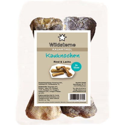 Wildsterne Kauknochen Rind & Lachs 12 cm (110 g)