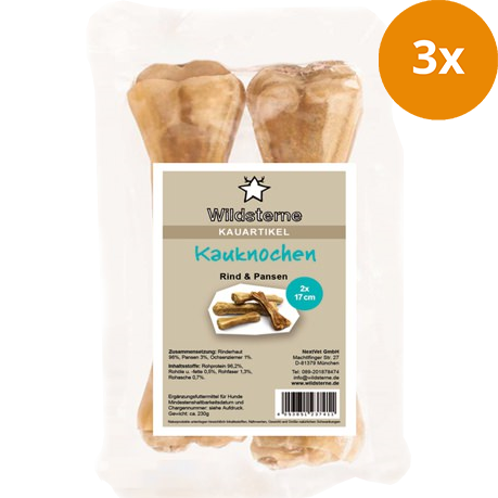 Wildsterne Kauknochen Rind & Pansen 17 cm (150 g)